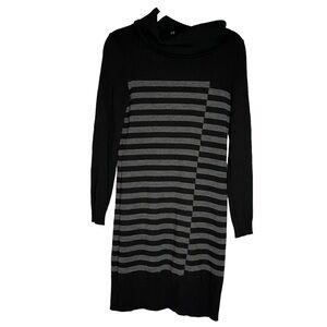 St James Mademoiselle Sweater Dress Gray Black Striped Size XS/ S.